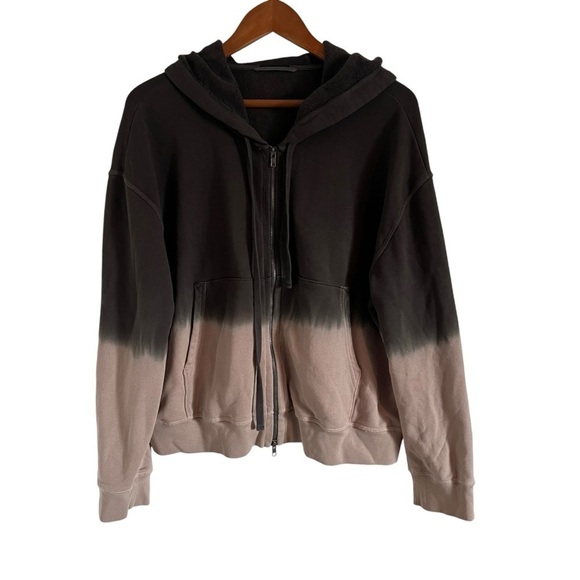 ATM Anthony Thomas Melillo Dip Dye Hoodie Full Zip Sweatshirt - Picture 2 of 10